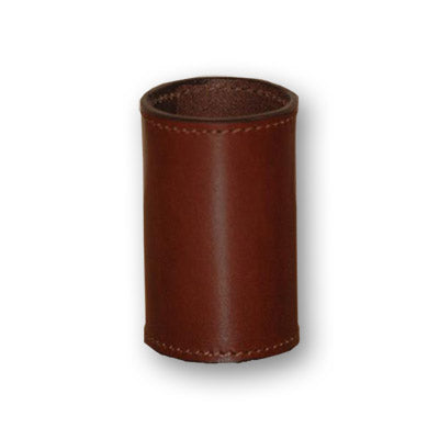 Cilindro de cuero para monedas (marrón, tamaño medio dólar) - Truco