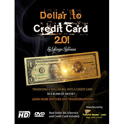 Dollar to Credit Card 2.0 (Gimmick e instrucciones en línea) por Twister Magic - Truco