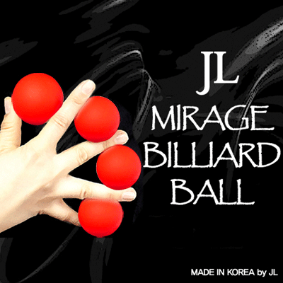Bolas de billar Mirage de 2 pulgadas de JL (RED, 3 bolas y carcasa) - Truco