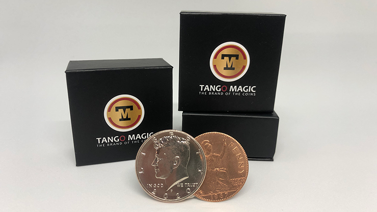 Tango Ultimate Coin (TUC)(D0110) Cobre y plata con DVD instructivo de Tango - Trick 