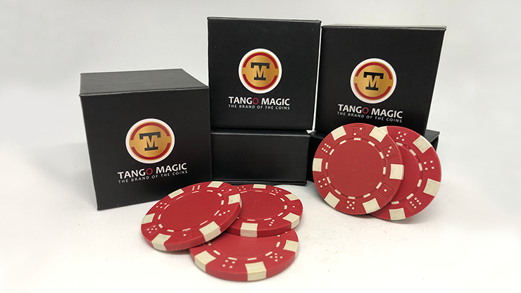 TUC Poker Chip Rojo más 3 fichas regulares (PK002R) de Tango Magic - Truco 