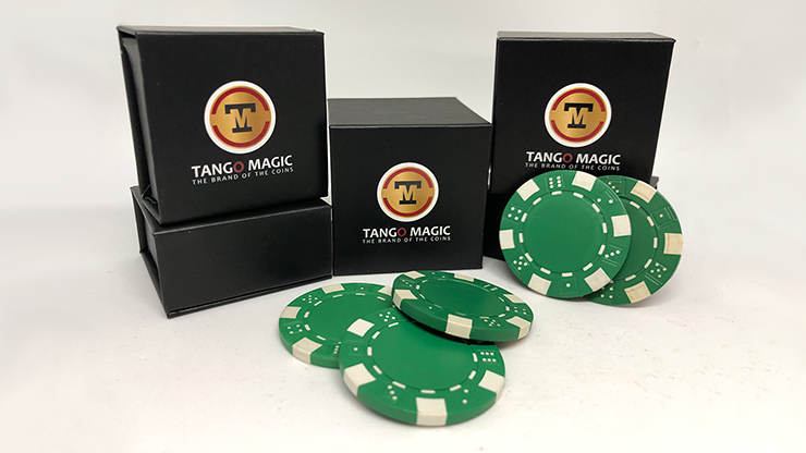 TUC Poker Chip Verde más 3 fichas regulares (PK002G) de Tango Magic - Truco 