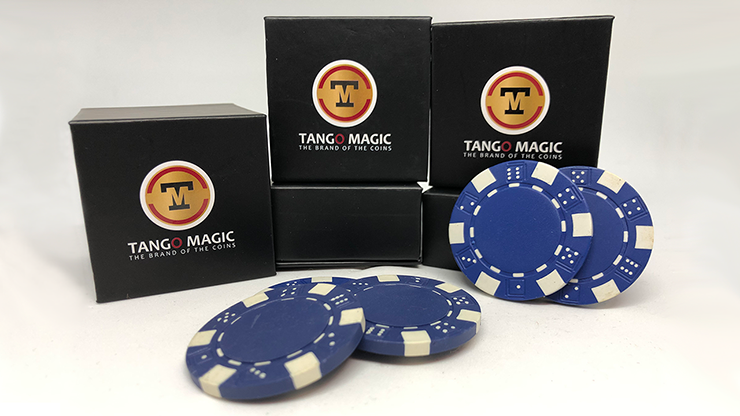 TUC Poker Chip Azul más 3 fichas regulares (PK002B) de Tango Magic - Truco 