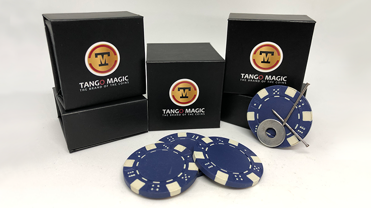 Ficha Poker Magnética Azul más 3 fichas regulares (PK003B) de Tango Magic - Truco 