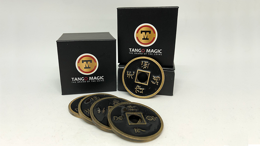 Moneda china de concha tamaño dólar (negro) de Tango Magic (CH024)