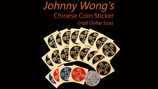 Pegatina de moneda china de Johnny Wong 20 piezas (tamaño medio dólar) - Truco