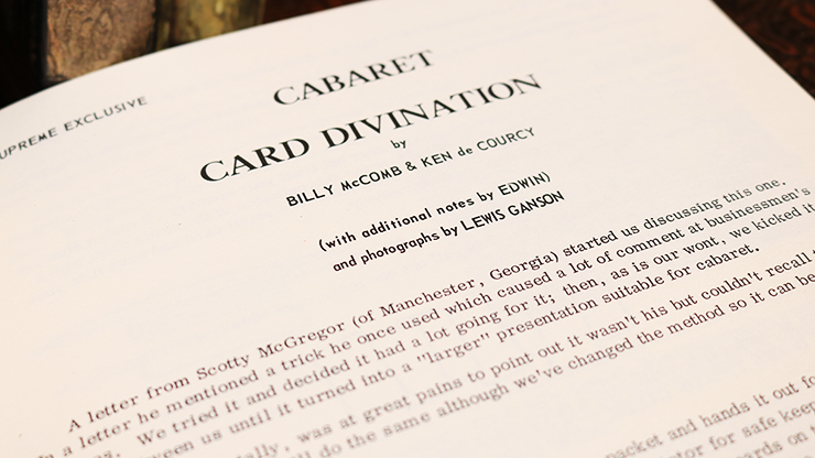 Cabaret Card Divination by Billy McComb