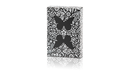 Naipes de mariposa de edición limitada marcados (blanco y negro) de Ondrej Psenicka 