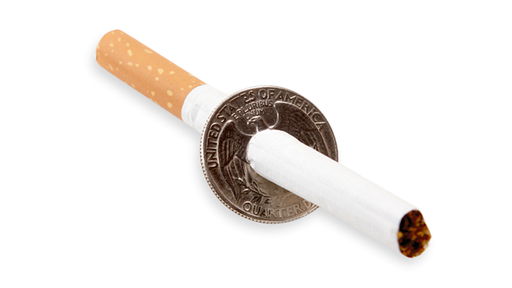 Cigarette Thru Quarter (One Sided) de Eagle Coins - Truco