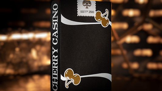 Edición limitada Cherry Casino (Monte Carlo Black and Gold) Naipes con sellos numerados de Pure Imagination Projects 