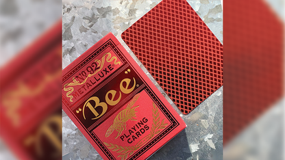 Bee Red MetalLuxe Playing Cards by US Playing Card