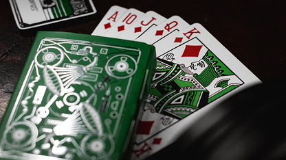 Soundboards V4 Green Edition Playing Cards by Riffle Shuffle