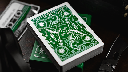 Soundboards V4 Green Edition Playing Cards by Riffle Shuffle