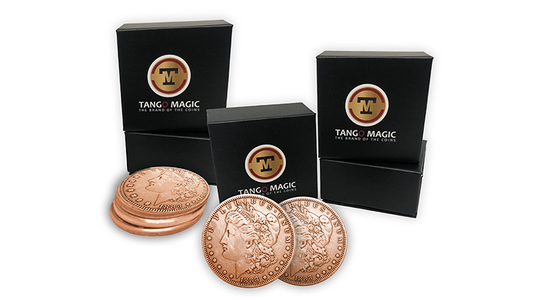 Copper Morgan TUC más 3 Monedas Regulares (Gimmicks e Instrucciones en Línea) por Tango Magic - Truco