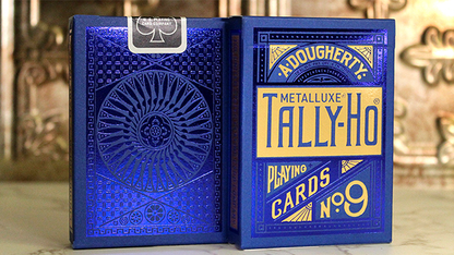 Naipes Tally Ho Azul (Círculo) MetalLuxe de US Playing Cards