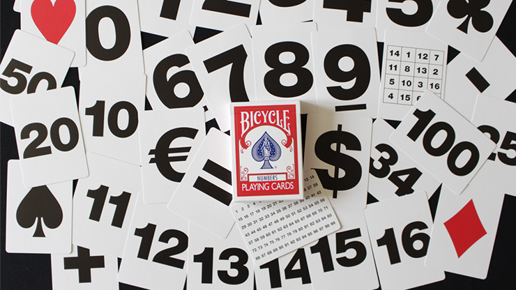 Bicycle Special NUMBERS Red Playing Cards (más 11 efectos en línea) 