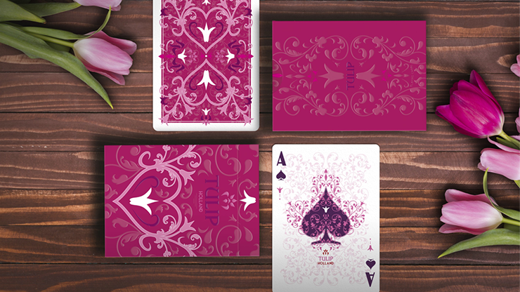 Pink Tulip Playing Cards Dutch Card House Company