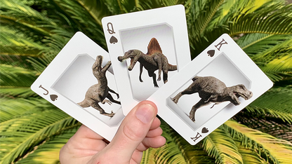 Juego de cartas de dinosaurio de bicicleta dorada