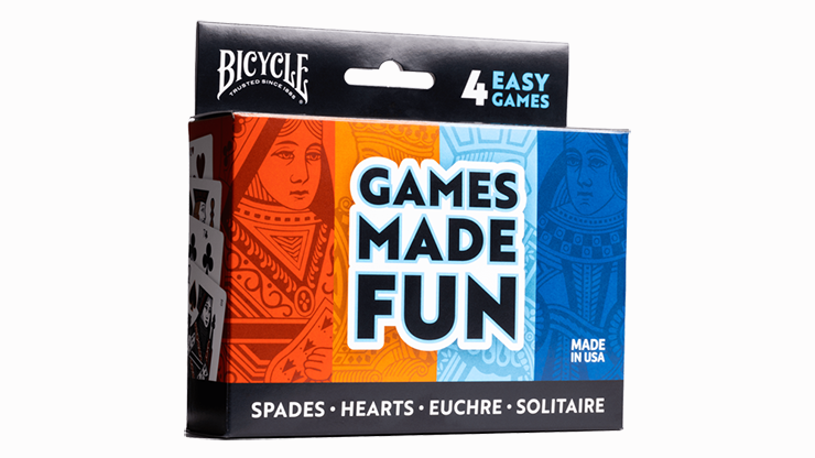 Paquete de 4 juegos Bicycle (Euchre, Spades, Hearts y Solitaire) de US Playing Card