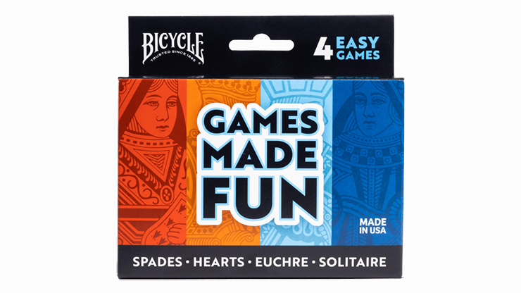 Paquete de 4 juegos Bicycle (Euchre, Spades, Hearts y Solitaire) de US Playing Card