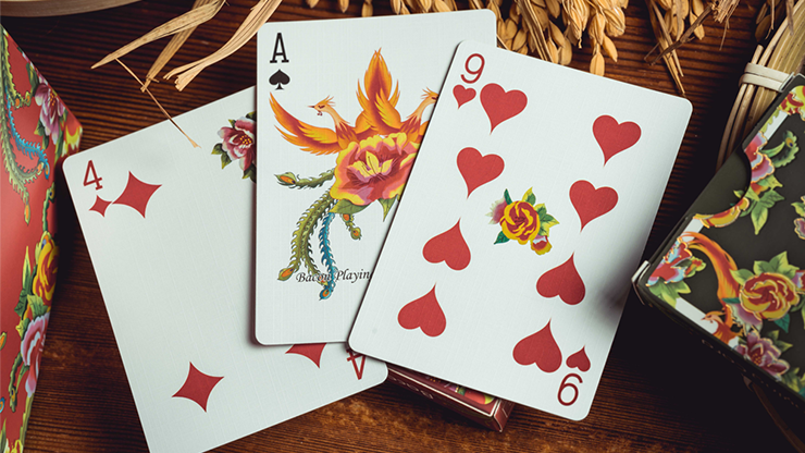 Naipes Phoenix y Peonía (Rojo) de Bacon Playing Card Company