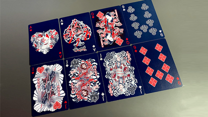Sumi Kitsune Myth Maker (Blue/Red Craft Letterpressed Tuck) Naipes de Card Experiment