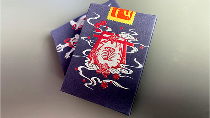 Sumi Kitsune Myth Maker (Blue/Red Craft Letterpressed Tuck) Naipes de Card Experiment
