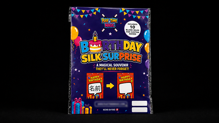 Birthday Silk Surprise REFILL (10 Silks) by PlayTime Magic DEFMA (Orange)