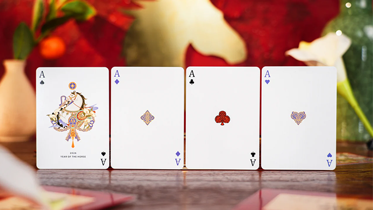 Year of the Horse (Red) Playing Cards by TCC Fashion