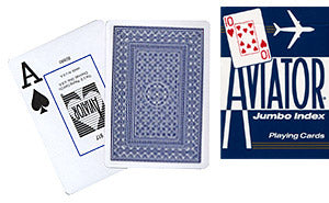 Cartas Aviator Jumbo Index Poker Tamaño (Azul)
