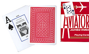 Cartas Aviator Jumbo Index Poker Tamaño (Rojo)