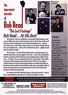 Los milagros improvisados ​​de Bob Read The Lost Footage de L&amp;L Publishing - DVD