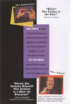 It's The Rules (DICE ROUTINE) de Bob Sheets - DVD