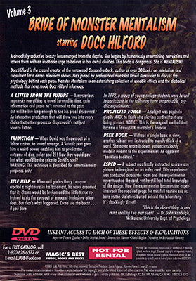 Docc Hilford: Bride Of Monster Mentalism Volumen 3 - DVD 